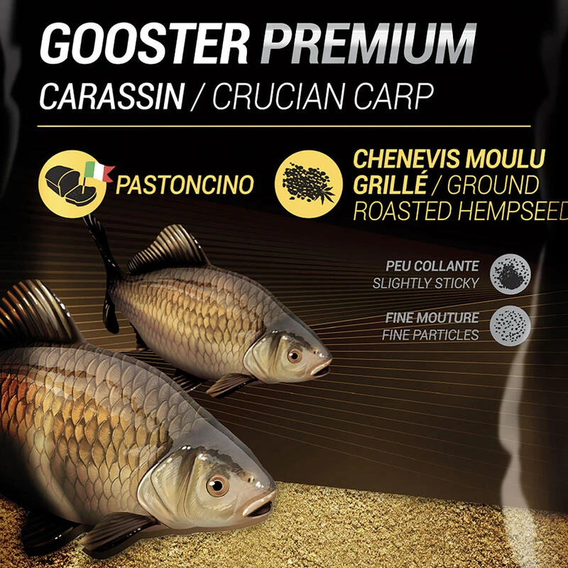 AMORCE GOOSTER PREMIUM CARASSIN JAUNE 1kg 2 AMORCE GOOSTER PREMIUM CARASSIN JAUNE 1kg – Image 2