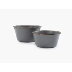 Barebones Bols à Mélanger En Émail - 2 Pièces - Gris Pierre -Pêche Produits Magasin barebones bols a melanger en email 2 pieces gris pierre 4