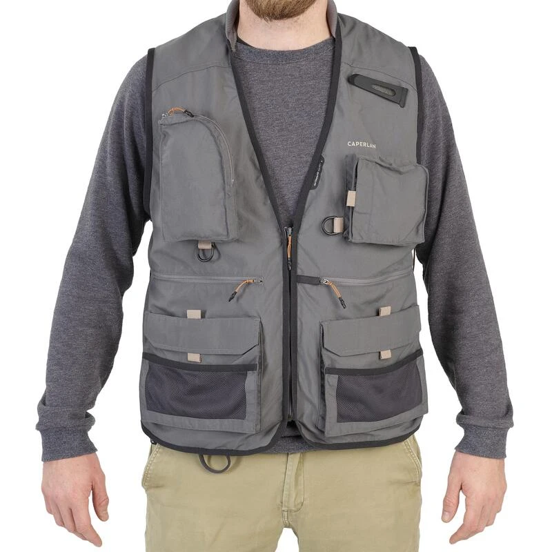 GILET De Pêche 500 Gris 2 GILET De Pêche 500 Gris – Image 2