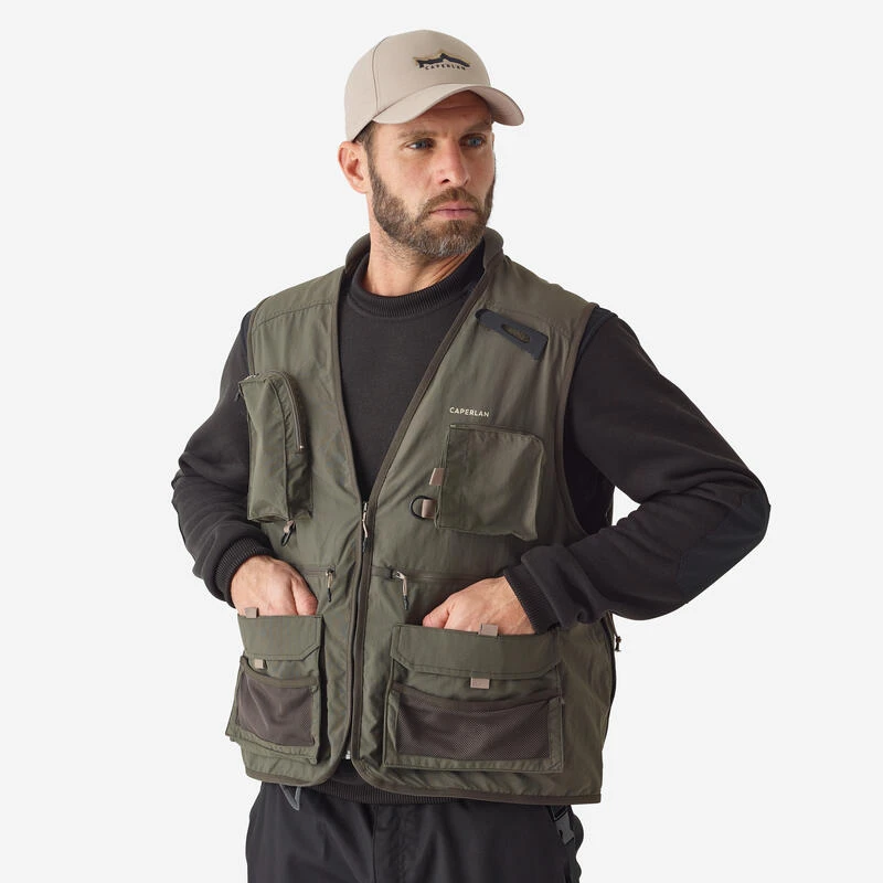 GILET De Pêche 500 Kaki 4 GILET De Pêche 500 Kaki – Image 4
