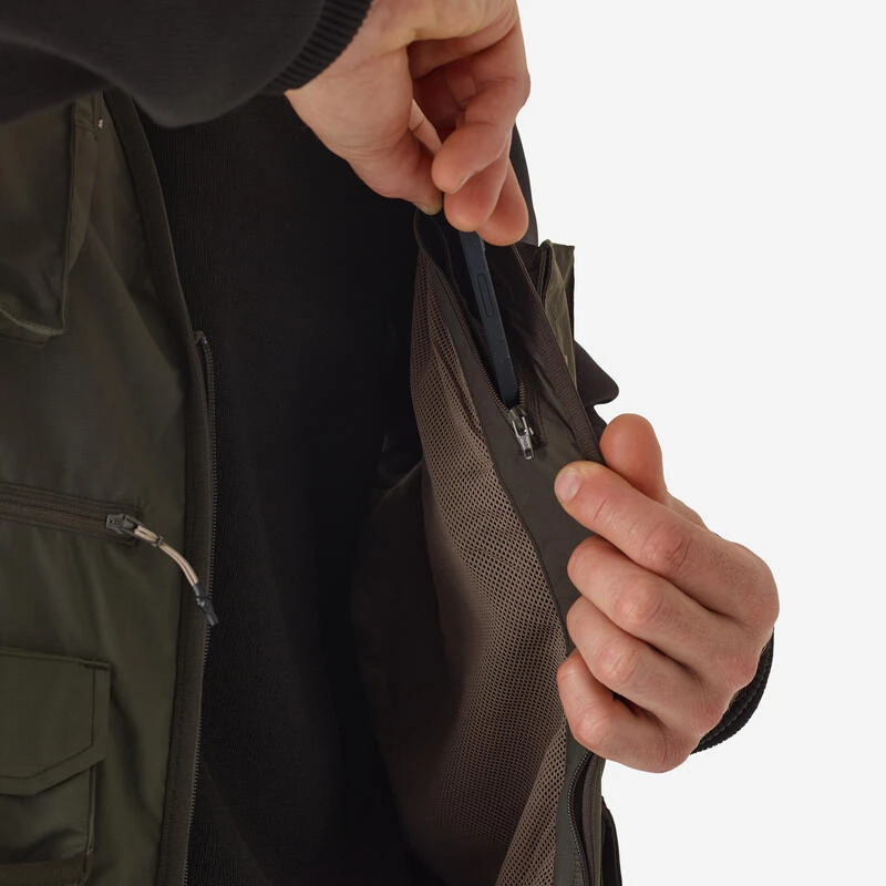 GILET De Pêche 500 Kaki 8 GILET De Pêche 500 Kaki – Image 8