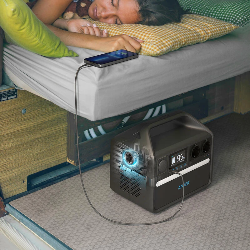 Station D'énergie Portable ANKER 535, 512Wh, Batterie LiFePo4, 7 Ports 2 Station D'énergie Portable ANKER 535, 512Wh, Batterie LiFePo4, 7 Ports – Image 2