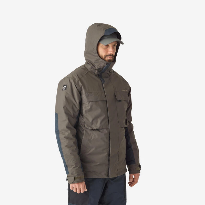 Veste De Pêche Imperméable Chaude Homme - FJ 500 TH Kaki 3 Veste De Pêche Imperméable Chaude Homme - FJ 500 TH Kaki – Image 3