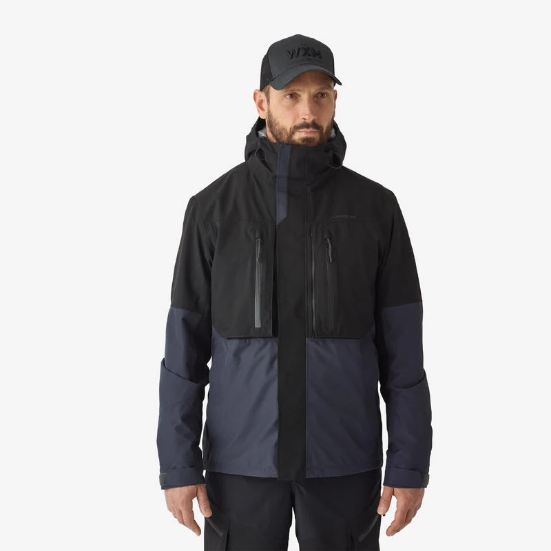 Veste De Pêche Imperméable Homme - FJ 500 WPF Grise Et Noir 1 Veste De Pêche Imperméable Homme - FJ 500 WPF Grise Et Noir